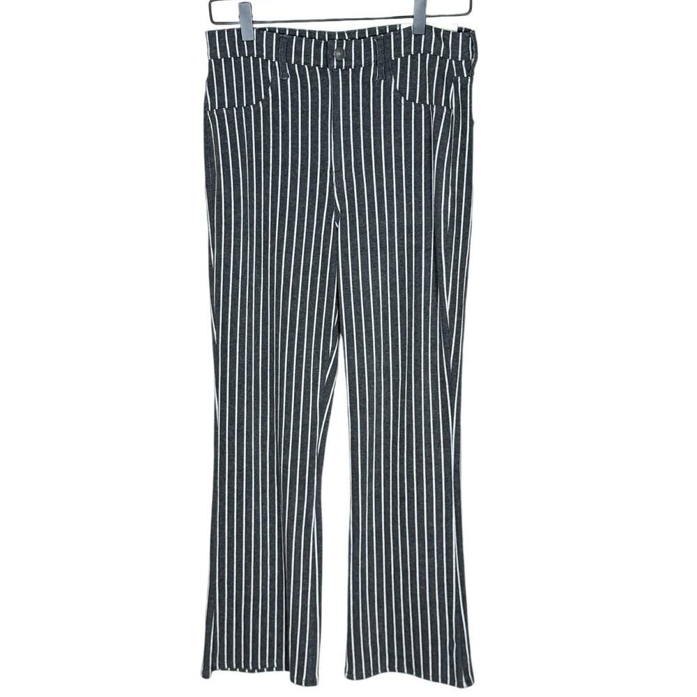 American Eagle Skinny Kick Crop Pants Pinstripe Charcoal Gray Size 6 NEW